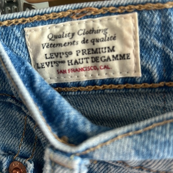 Blue Levi High Rise Denim Shorts - Picture 2 of 5